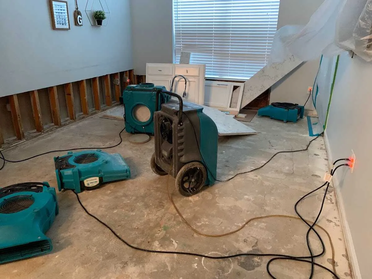 Dehumidifier in flood-cut room for Water Extraction & Removal in Miramar
